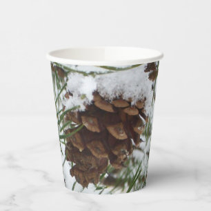 Vasos De Papel Fotografía de la naturaleza de la nieve de Pine Co