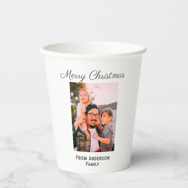 Vasos De Papel Fotos de navidad amor moderno simple mor familiar (Anverso)