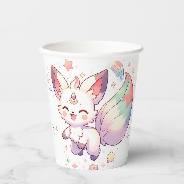 Vasos De Papel Fox Baby Shower encantada (Anverso)