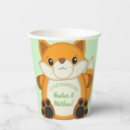 Vasos De Papel Fox Baby Shower Woodland Animal