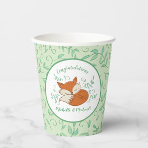 Vasos De Papel Fox Baby Shower Woodland Animals