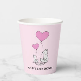 Vasos De Papel Fox Kit Heart Balloons Design Paper Cups