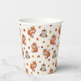 Vasos De Papel Foxes and Owl Woodland Fall Kids Birthday 