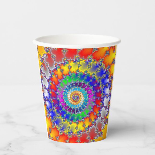 Vasos De Papel Fractal psicodélico (Anverso)
