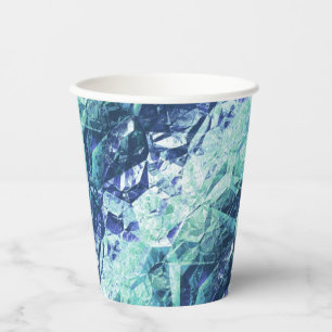 Vasos De Papel fragmentos de recuerdos - cobalto y menta :