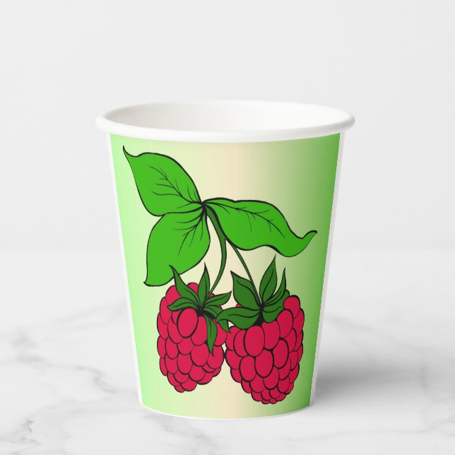 Vasos De Papel Frambuesas (Anverso)