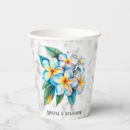 Vasos De Papel Frangipani Floral Hawaii Boda Personalizado