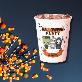 Vasos De Papel Frankenstein Mummy Grim Reaper Spooky Halloween