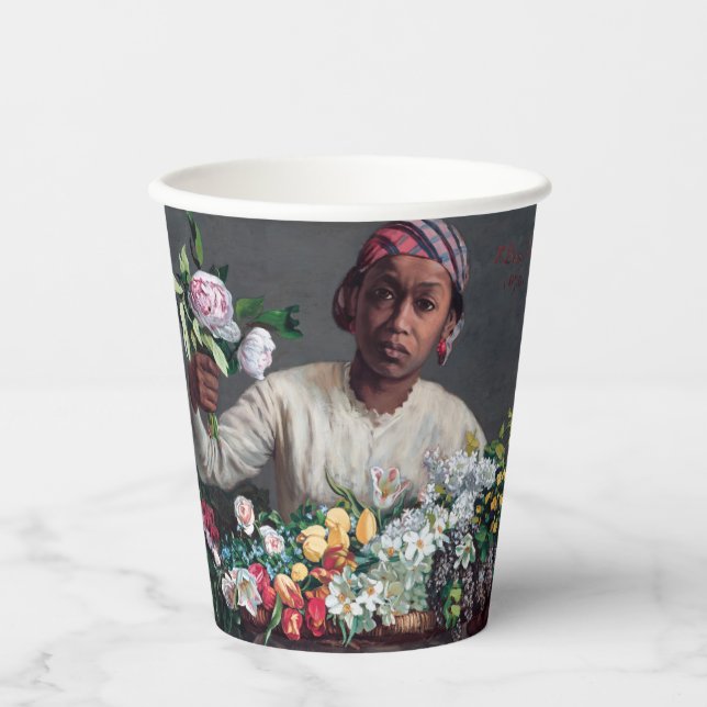 Vasos De Papel Frederic Bazille - Mujer joven con peonías (Anverso)