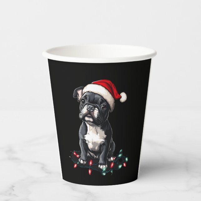 Vasos De Papel French Bulldog Christmas Lights Xmas Dogs Gifts Me (Anverso)