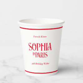 Vasos De Papel French Kisses & 30th Birthday Wishes Paris Party