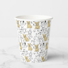 Vasos De Papel Frenchie ama a los huesos