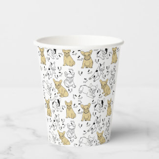 Vasos De Papel Frenchie ama a los huesos