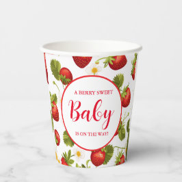 Vasos De Papel Fresa Berry Dulce Bebé ducha En camino