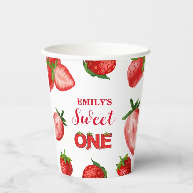 Vasos De Papel Fresa Berry Sweet Birthday | Berry First (Anverso)
