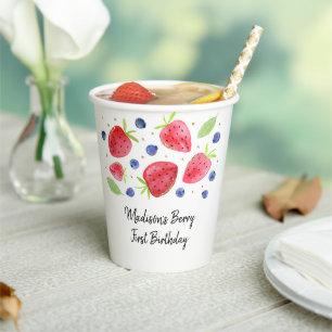 Vasos De Papel Fresa Blueberry Berry Sweet Birthday