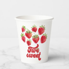 Vasos De Papel Fresa dos dulces 2º cumpleaños