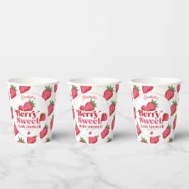 Vasos De Papel Fresa Red Pink Berry Sweet Baby Shower