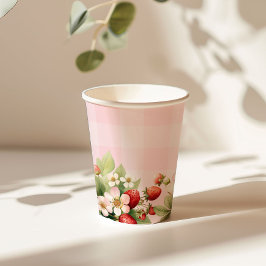 Vasos De Papel Fresa rosa ginebra bebé ducha