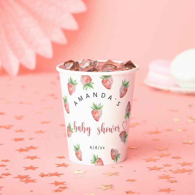 Vasos De Papel Fresas - Baby shower (in situ)