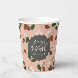 Vasos De Papel Fresas de Verano Desayuno de Novia Personalizado