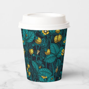 Vasos De Papel Fresas silvestres, amarillas y azules