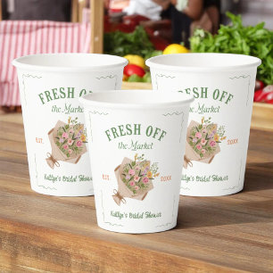 Vasos De Papel Fresco del mercado Desayuno de boda en el mercado 