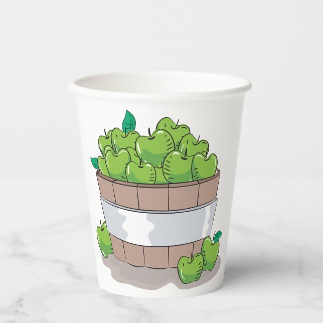 Vasos De Papel Fresh Green Apple Harvest Barrel Granny Smith (Anverso)