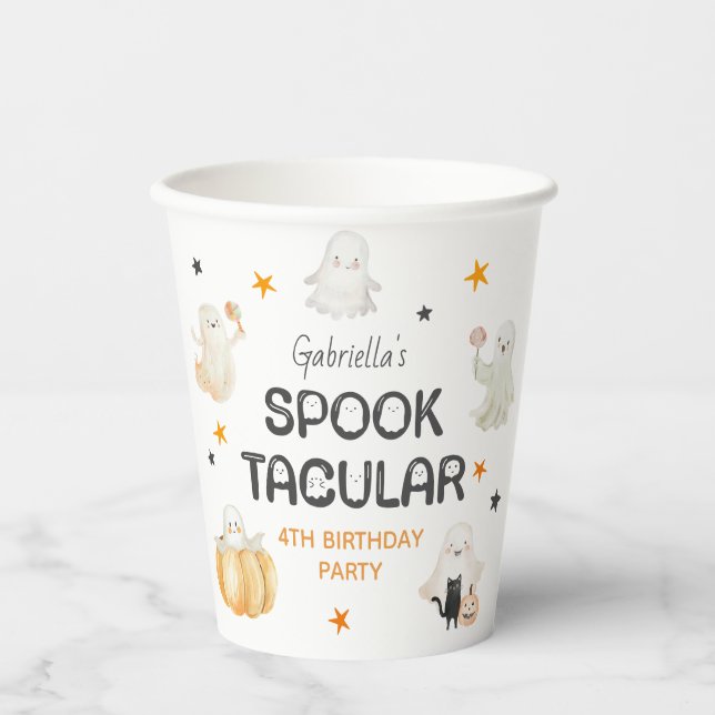 Vasos De Papel Friendly Ghosts Spooktacular Kids Birthday Party (Anverso)