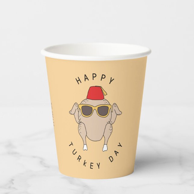 Vasos De Papel FRIENDS™ | Feliz día de pavo (Anverso)