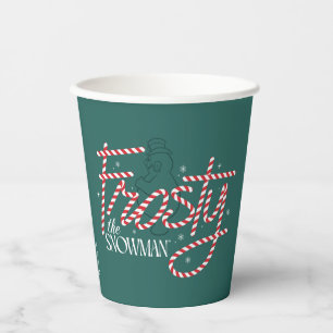 Vasos De Papel Frosty el logo de Snowman Candy Cane