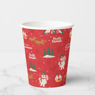 Vasos De Papel Frosty - El patrón favorito de hombres de nieve de
