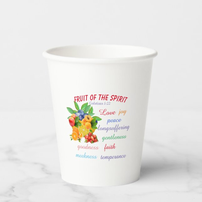 Vasos De Papel Fruta del espíritu  (Anverso)