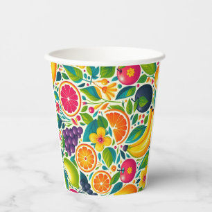 Vasos De Papel Frutos coloridos