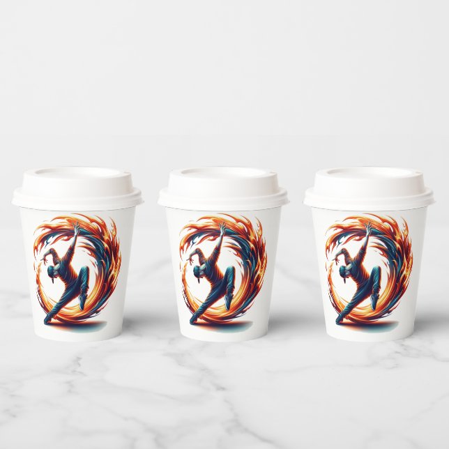 Vasos De Papel Fuego callejero de ruptura con energía urbana (Multi)