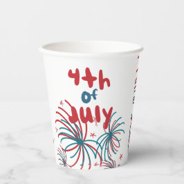 Vasos De Papel Fuegos artificiales 4 de julio Estrellas Barbacoa