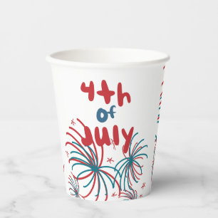 Vasos De Papel Fuegos artificiales 4 de julio Estrellas Barbacoa