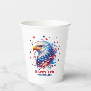 Vasos De Papel Fuegos artificiales de águila patriótica