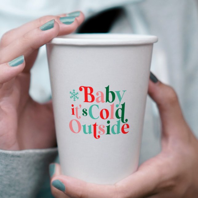 Vasos De Papel Fuente Boho Moderna Navidad Baby It's Cold Outside (Subido por el creador)