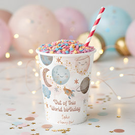 Vasos De Papel Fuera de este mundo de la aventura espacial niños 