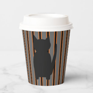 Vasos De Papel Fun and Fancy Halloween Gatos de silueta negra