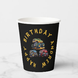 Vasos De Papel Fun auto personalizado de cumpleaños de los niños