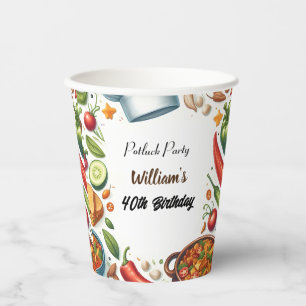 Vasos De Papel Fun Bbq Taco Chef Soup Potluck Fiesta 40 cumpleaño