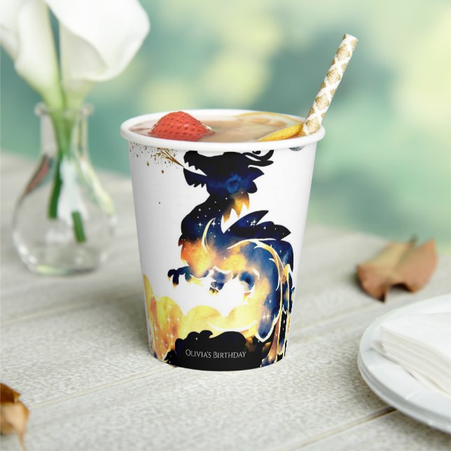 Vasos De Papel Fun Dragon mítico cumpleaños (in situ)