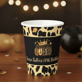 Vasos De Papel Fun Leopard Birthday Queen Fifty Birthday