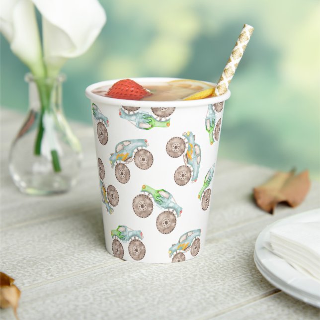 Vasos De Papel Fun Monster Truck Paper Cup (in situ)