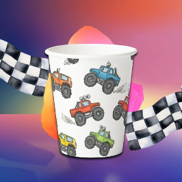 Vasos De Papel Fun Monster Trucks Birthday Party