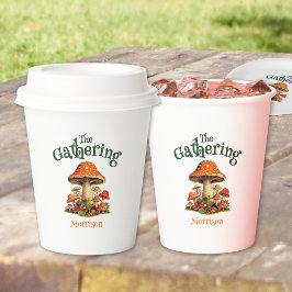 Vasos De Papel Fun Mushrooms Retro Family Reunion