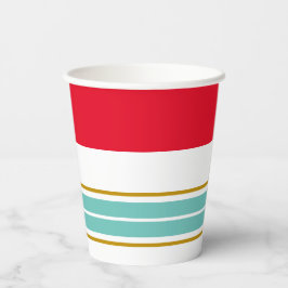 Vasos De Papel Fun Red Wide Top Aqua Verde azulado Bandas de Carr
