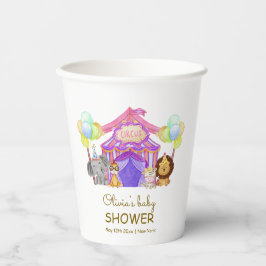 Vasos De Papel Fun Safari Circus Carnio Globo Baby Shower